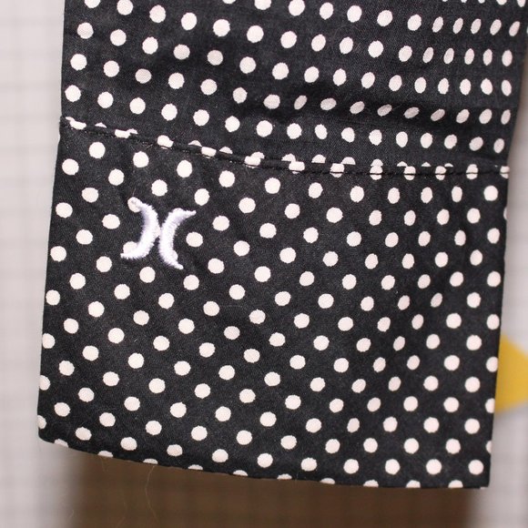 Hurley black polka dots shirt with tie - Picture 7 of 9